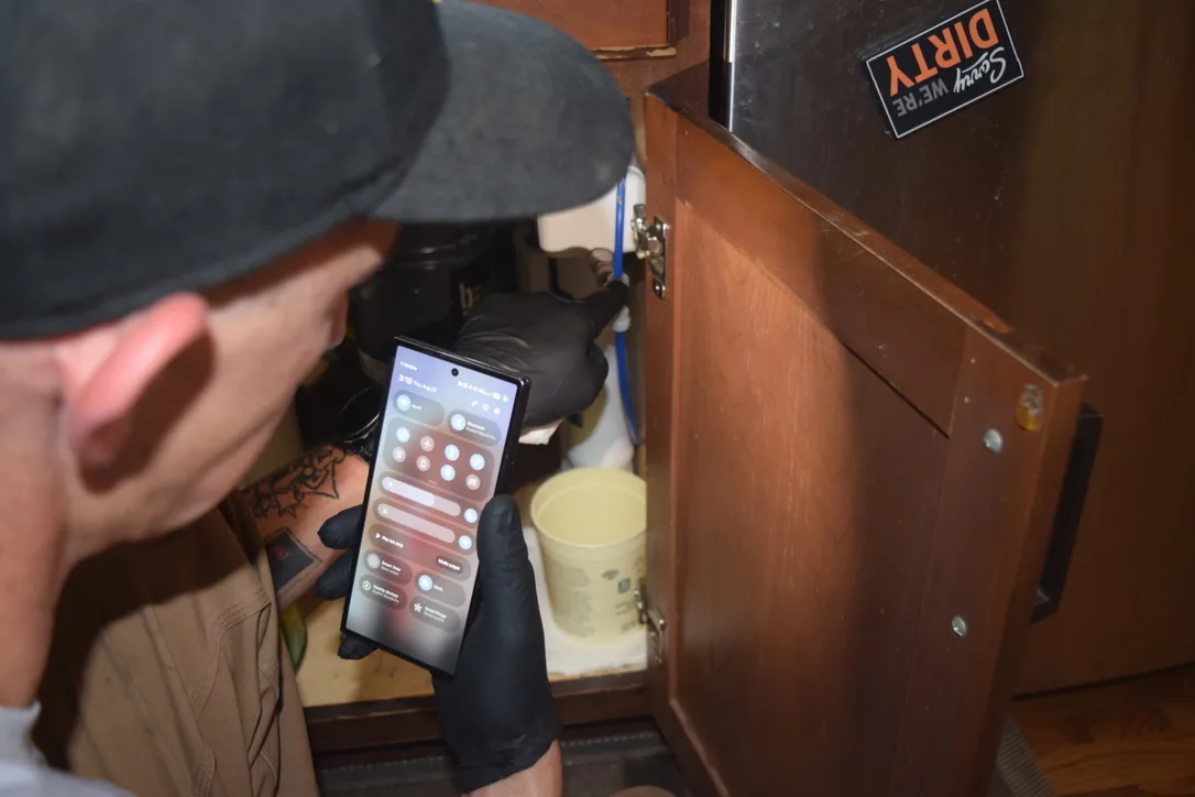 Under-sink plumbing diagnostic and service project